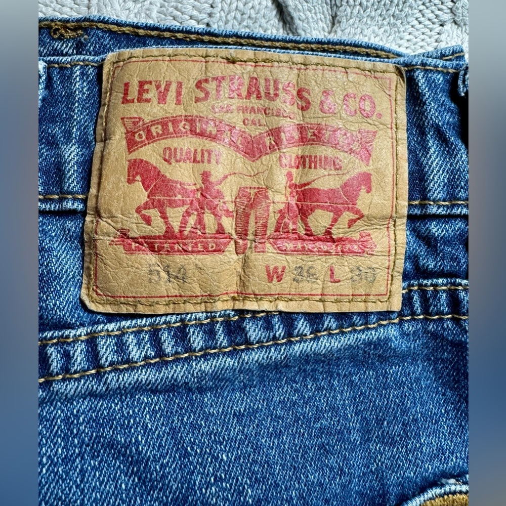 Men’s Levi’s 514 Dark Wash Jeans Straight Leg 38x30 #1552 - Picture 8 of 16